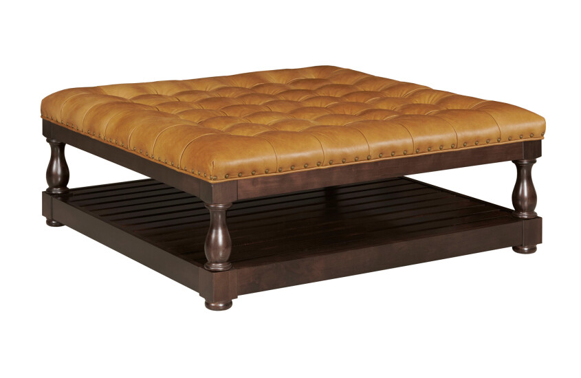 COPELAND COCKTAIL OTTOMAN - LEATHER 40