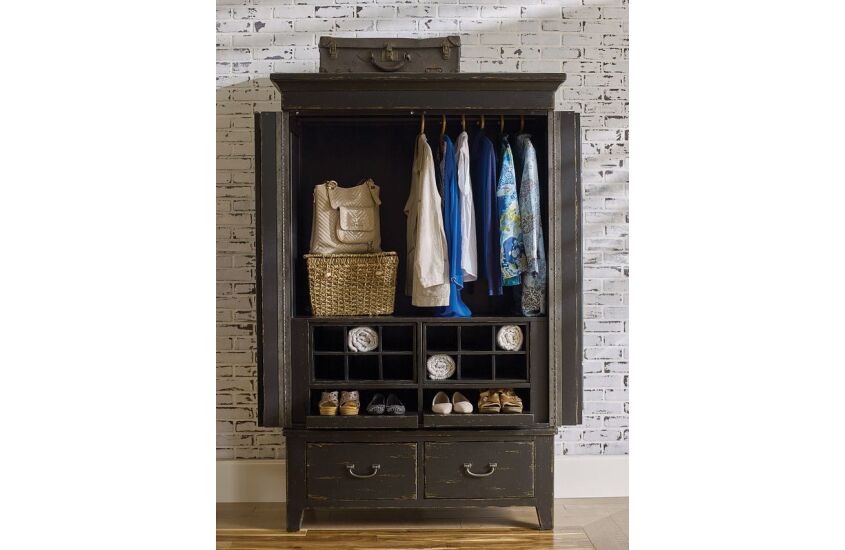 SIMMONS ARMOIRE - COMPLETE - ANVIL FINISH Room Scene 2