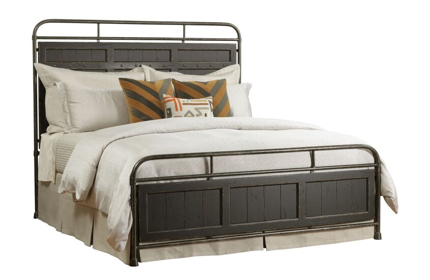 FOLSOM QUEEN METAL BED - COMPLETE - ANVIL FINISH Primary