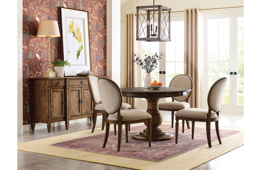 WHITSON ROUND PEDESTAL DINING TABLE - COMPLETE Room Scene 1