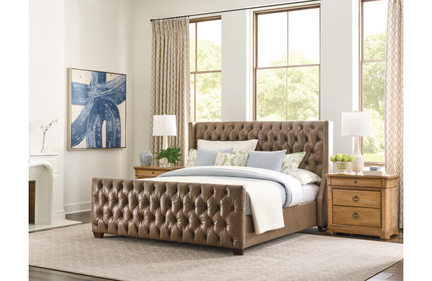 MIA KING UPHOLSTERY BED - LEATHER - COMPLETE Room