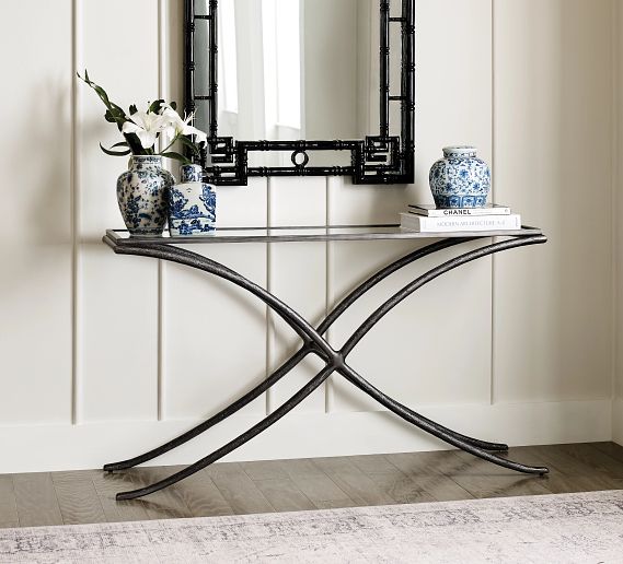 Milan Metal and Glass Sofa Table