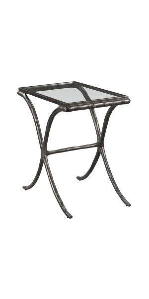 Milan metal and glass chairside table